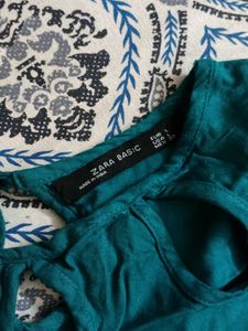 Teal Bell Sleeve Blouse