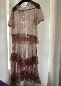 Sheer Floral Ruffle Dress
