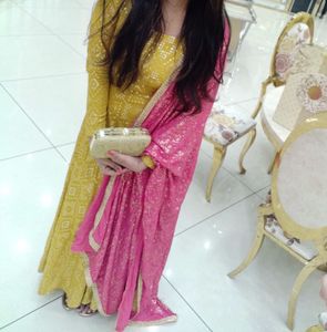 Mustard Yellow Gown Anarkali Kurta