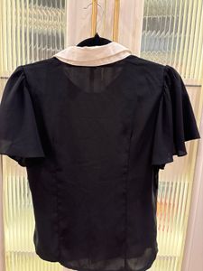 Classic Black &amp; White Collared Top