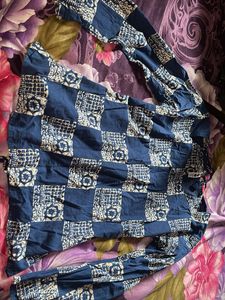 Boho Blue & White Block Print Kurta