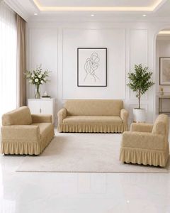 ✨ Luxury Sofa Cover - Beige Geometric Print🤌