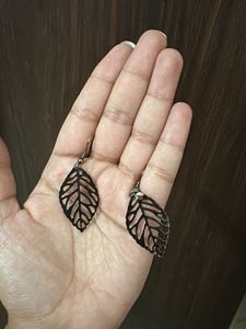 Silver Leaf Design Earrings