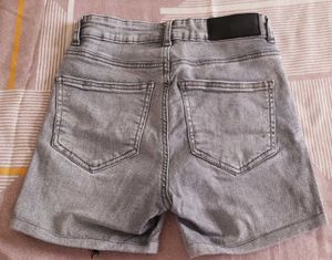 Gray Denim Shorts