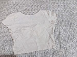 White Tie-Front Crop Top
