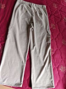 Wide Leg Beige Cargo Pants