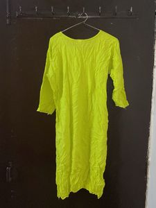 Lime Green Embroidered Kurta