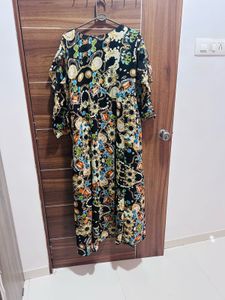 Elegant Black Printed Maxi Dress