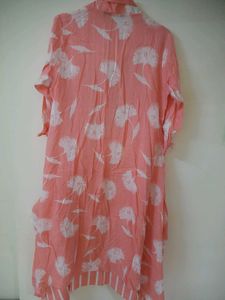 Elegant Peach Floral Kurta Set
