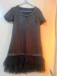 Black Chain Detail Party Dress