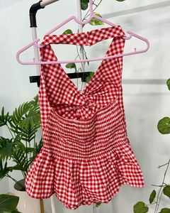 Completely New Cherry Picnic Halter Top