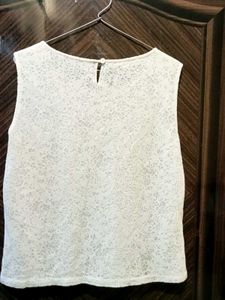 White Lace Sleeveless Top