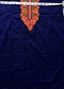 Blue Kurti Length 40 . orange Colour Churidaar Pyjama And  Cheffon Duppatta Colour