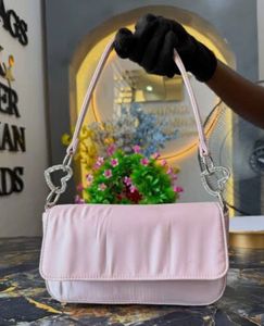 Primark Pink Satin Heart Detail Shoulder Bag