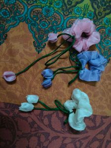 Cute Flower Scrunchie Set pack of 3