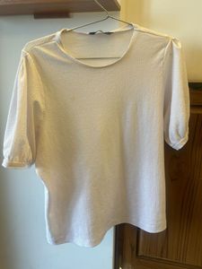 m&s Chic Textured Puff Sleeve Top