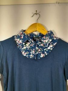 Stop Floral Printed Collared T-Shirt(Women's)