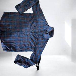 Men's Blue Plaid Flannel Shirt