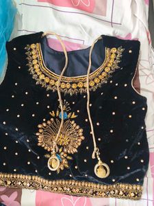 Embroidered Velvet Chania Choli S to M size
