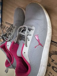 Puma Grey &amp; Pink Sneakers