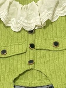 Green tops with laces