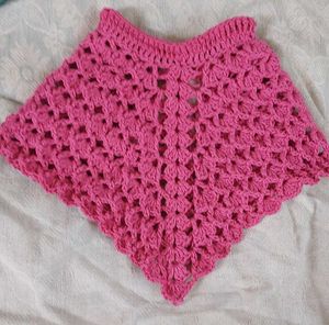 Crocheted Pink Poncho