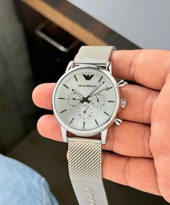 Emporio Armani Silver Mesh WatchLuigi Formals# Dia