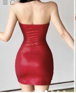 Sparkling Red Halter Neck Bodycon Dress