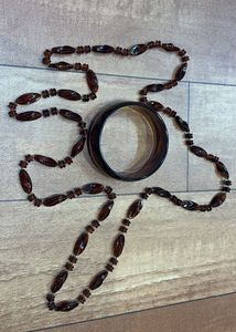 Vintage Y2K Beaded Necklace and Bangle Set