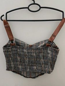 Checkered Corset Top