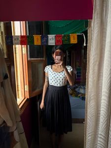 Vintage Polka Dot Pleated Dress