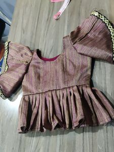 Beautiful Girls Puplum Pattern Blouse With Frill S