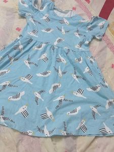 💞Cute Bird Print Cold Shoulder Dress