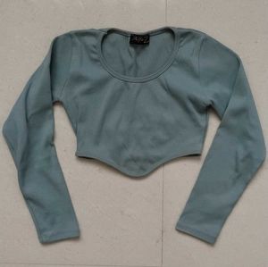 Long Sleeve Corset Crop Top