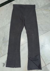 H&M Stylish Dark Grey Split Hem Pants
