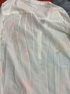 White Kurta with Tribal Print