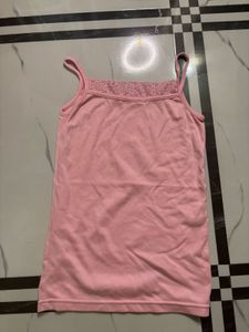 Pink Lace Trim Camisole Top