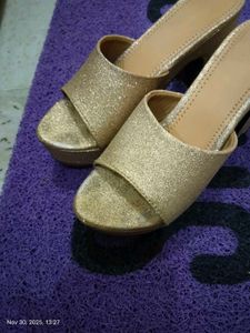 Sparkly Gold high heels for women