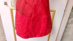 chatpata Red Beaded Halter Top