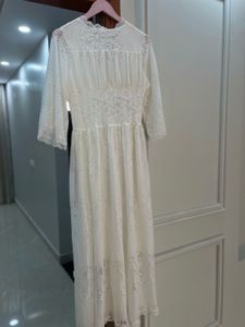 Elegant White Lace Midi Dress