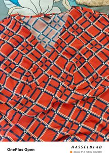 Red &amp; Navy Patterned Dress