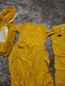 Yellow Ethnic Kurta Set with Dupatta