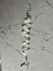 Boho White Crochet Choker with Beads