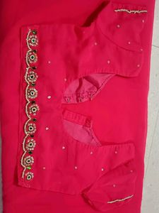 embroidery work saree