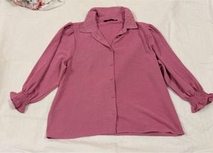 Pantaloon Pink Stylish Pearl Embellished Top