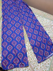 Blue Colour Flared Palazzo With Pockets On Both The Sides With 39" Height
