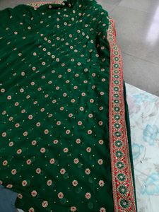 Stunning Emerald Green Saree
