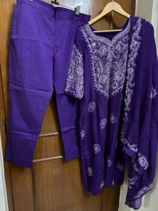 Royal Purple Embroidered 3Pc Suit Set