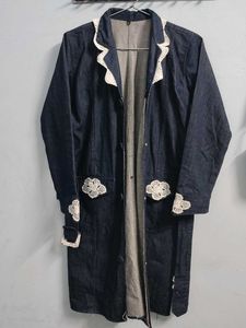 Unique Denim Duster with Crochet Details blazer