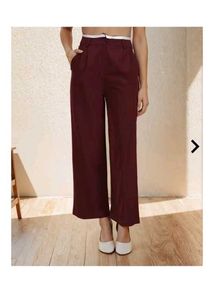 Burgundy Wide Leg Trousers